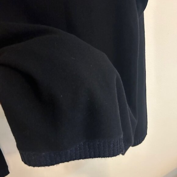 Kinross Men's Cashmere Quarter Zip in Black/Blue Sweater- Size Medium - Picture 5 of 7